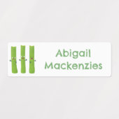 Moeie bleekselderijstokjes cartoon groenten gepers labels (Design 2)