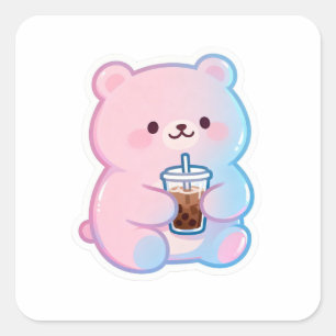 Moeie Boba Kat Waar je van zult Houden Vierkante Sticker