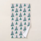 Moeie Bomen Doodles Roze Groen Bad Handdoek (Handdoek)