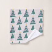 Moeie Bomen Doodles Roze Groen Bad Handdoek (Wasdoekje)