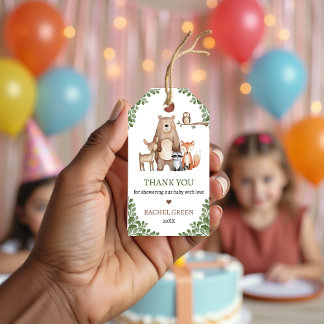 Moeie Bosdieren Woodland Baby Borrel Cadeaulabel