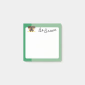 Moeie Bruine Hondjepup Dapper Met Potlood Groen Post-it® Notes (Voorkant)