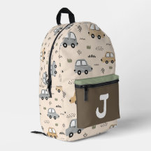 Moeie Cartoon Auto's Persoonlijke Monogram Kindere