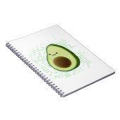 Moeie Cartoon Avocado Op Versleten Achtergrond Notitieboek (Rechterzijde)