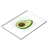 Moeie Cartoon Avocado Op Versleten Achtergrond Notitieboek (Linkerzijde)