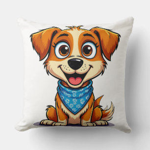 Moeie Cartoon Hond Draagt een Liefhebber van Huisd Kussen