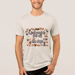 Moeie Cartoon Hondjes 'Ik Wil Maar Een beetje Knuf Tri-Blend Shirt