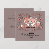 Moeie Cartoon Vos Verliefd Hart Valentijnsdag Feestdagenkaart (Voorkant / Achterkant)