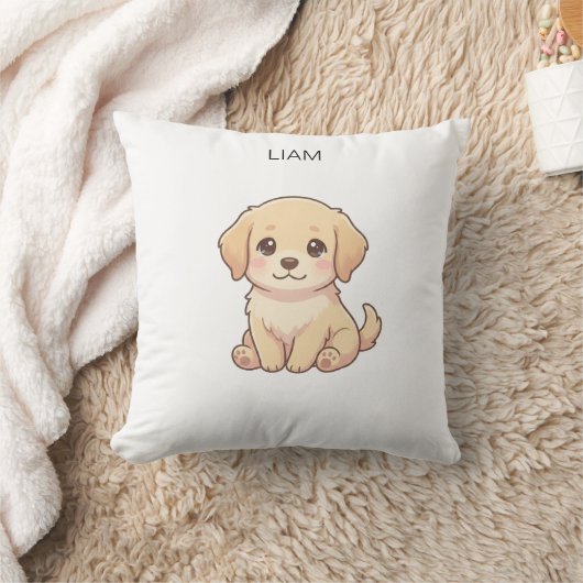 Moeie Chibi Golden Retriever Aangepaste Naam Slaap Kussen (Deken)