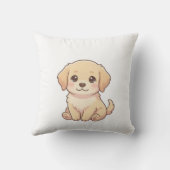 Moeie Chibi Golden Retriever Aangepaste Naam Slaap Kussen (Achterkant)