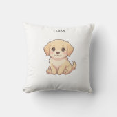 Moeie Chibi Golden Retriever Aangepaste Naam Slaap Kussen (Voorkant)