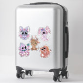 Moeie Chibi Halloween Monsters- handgetekend Sticker (Koffer)
