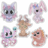 Moeie Chibi Halloween Monsters- handgetekend Sticker (Voorkant)