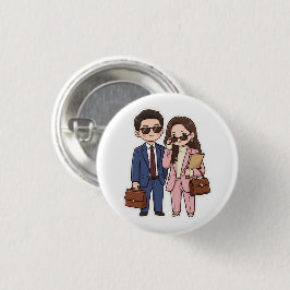 Moeie Chibi K-drama advocaat koppel badge speldje