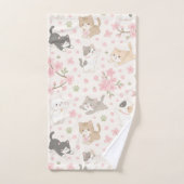Moeie Chibi Kittens en Kersenbloesems Bad Handdoek (Handdoek)