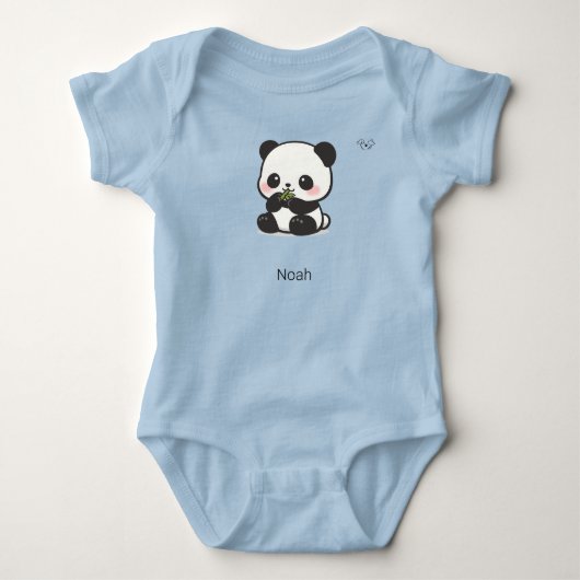 Moeie Chibi Panda Bamboe Persoonlijke Baby Body Romper (Voorkant)