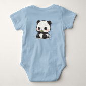 Moeie Chibi Panda Bamboe Persoonlijke Baby Body Romper (Achterkant)