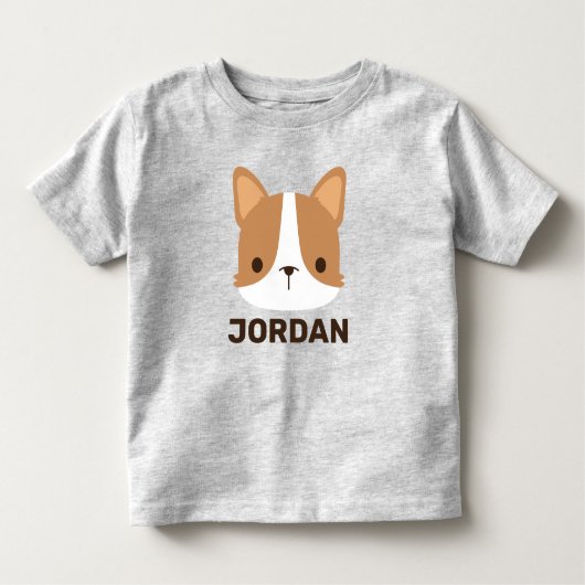 Moeie Corgi-hond met gepersonaliseerde naam Kinder Shirts (Voorkant)