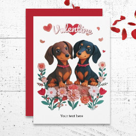 Moeie dachshunds worst honden Valentijnsdag Feestdagenkaart