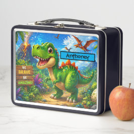 Moeie Dinosaur Kinderen Lunchbox Kleurrijke T Rex