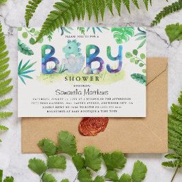 Moeie Dinosaurus BABY baby Shower Uitnodiging