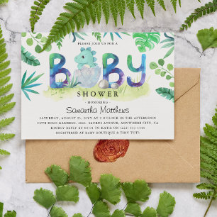 Moeie Dinosaurus BABY baby Shower Uitnodiging