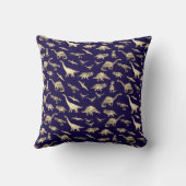 Moeie dinosaurus gepersonaliseerde naam blauw kussen (Achterkant)