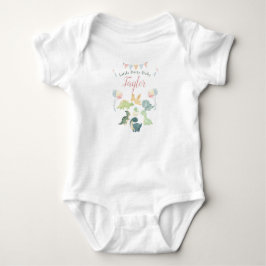 Moeie dinosaurus waterverf gepersonaliseerde baby romper