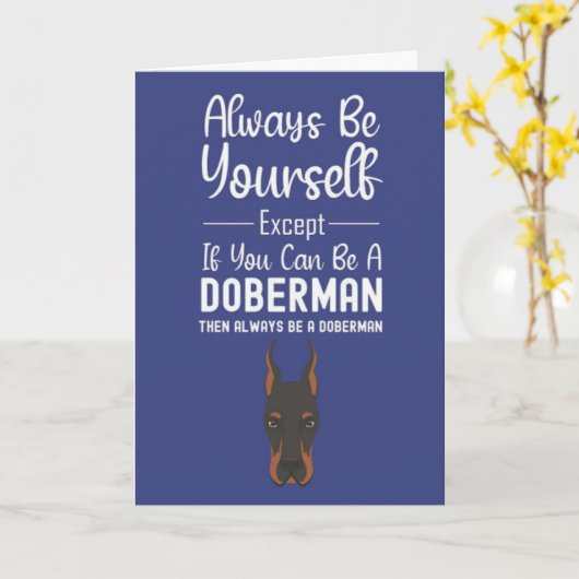 Moeie Dobermann Kaarten Dier Huisdier Grappige Hon (Gele Bloem)