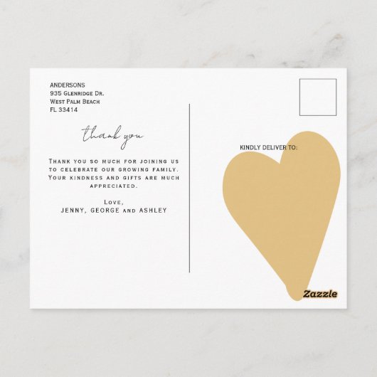 Moeie Doodles Meerdere Foto's Dank Je Wel Baby Sho Briefkaart (Achterkant)