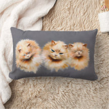 Moeie drie pluizige katten vintage katachtige deco
