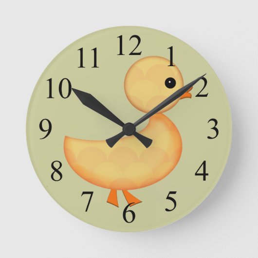Moeie Eendje Wandklok Voor Kinderen (Voorkant)