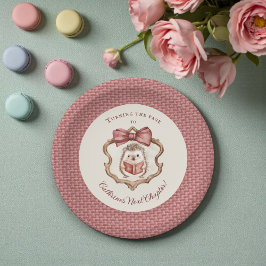 Moeie Egel Leest Boek Baby Shower Papieren Bord