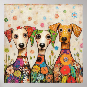 Moeie en Kleurrijke Puppies Ontwerp Poster