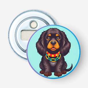 Moeie Geanimeerde Hond Leuke Huisdierliefhebber Ke Button Flesopener