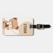 Moeie gepersonaliseerde beer bagage label (Voorkant horizontaal)