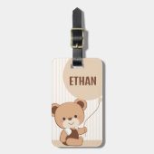 Moeie gepersonaliseerde beer bagage label (Voorkant verticaal)