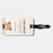 Moeie gepersonaliseerde beer bagage label (Achterkant horizontaal)