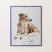 Moeie gepersonaliseerde Borzoi-hond legpuzzel (Verticaal)