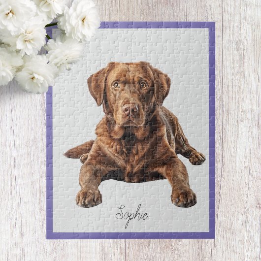 Moeie Gepersonaliseerde Chocoladebruine Labradors Legpuzzel