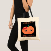 Moeie gepersonaliseerde Halloween-tassen met pompo Tote Bag (Voorkant (product))