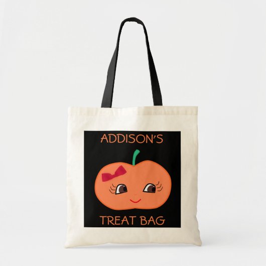 Moeie gepersonaliseerde Halloween-tassen met pompo Tote Bag (Voorkant)