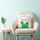 Moeie gepersonaliseerde kikker inspirerende quote kussen (Stoel)