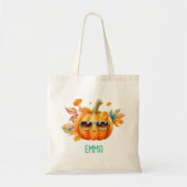 Moeie gepersonaliseerde pompoen herfst boodschappe tote bag (Voorkant)