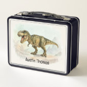 Moeie gepersonaliseerde T-Rex lunchbox voor kinder (Achterkant)