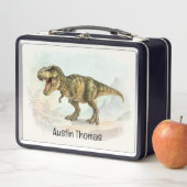 Moeie gepersonaliseerde T-Rex lunchbox voor kinder (In situ)