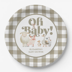 Moeie geslachtsneutrale babyschootdieren Baby Show Papieren Bordje