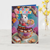 Moeie Grappige Syrische Hamsters Verjaardagskaart Kaart (Gele Bloem)