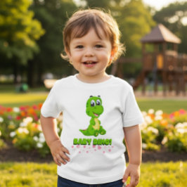 Moeie Groene Baby Dino Hartjes Peuter T-Shirt
