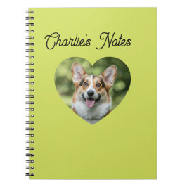 Moeie groene huisdierhond hart frame terug naar sc notitieboek